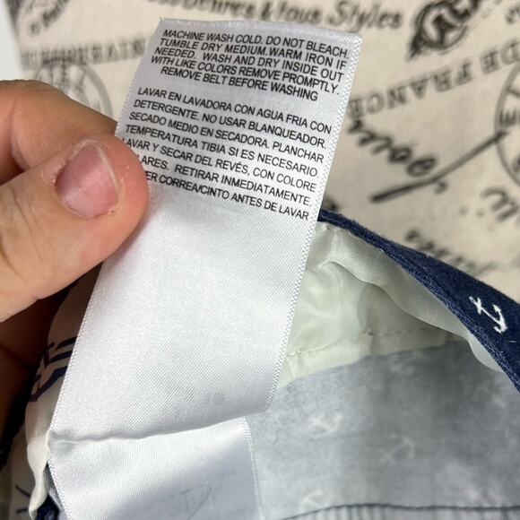 Dockers Blue and white anchor patterned shorts with pockets - Picture 8 of 10